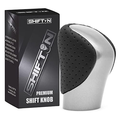Gear Shift Knob Shifter for Lexus ES GS GX is NX RC RX 200t 300 350 3450h 450hL 350L (Black Leather/Gray Silver) - color: Black Leather / Gray Silver