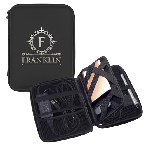 The Wedding Party Store Custom Personalized Cord Case for Charging Cables - Electronics Travel Organizer Pouch (Black) - color: Black