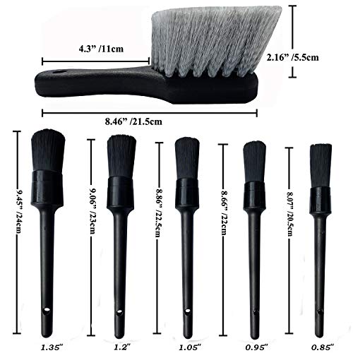 7Pcs Wheel & Tire Brush, Car Detailing Kit, 17inch Long Soft Wheel Brush, 5 Detail Car Wash Kit for Cleans Dirty Tires & Releases Dirt and Road Grime, Short Handle - color: Blue