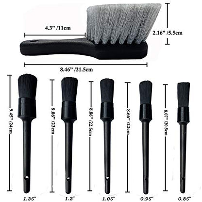 7Pcs Wheel & Tire Brush, Car Detailing Kit, 17inch Long Soft Wheel Brush, 5 Detail Car Wash Kit for Cleans Dirty Tires & Releases Dirt and Road Grime, Short Handle - color: Blue