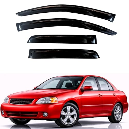 KPY Rain Guards Fit for 2000-2006 Nissan Sentra Sedan, Out-Channel Window Visors Vent Wind Deflectors 4PC, Car Accessories for 00-06 Sentra Sedan - size: 2000-2006 Sentra Sedan