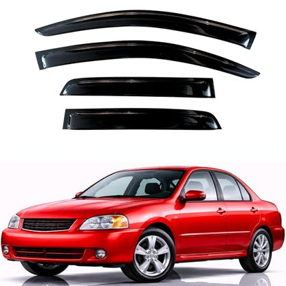 KPY Rain Guards Fit for 2000-2006 Nissan Sentra Sedan, Out-Channel Window Visors Vent Wind Deflectors 4PC, Car Accessories for 00-06 Sentra Sedan - size: 2000-2006 Sentra Sedan