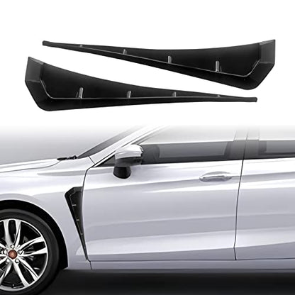 2Pcs Car Fender Side Vents, ABS Carbon Fiber Exterior Sticker, Air Vent Trim Cover, Air Flow Intake Hole Grille Auto Exterior Accessories Universal (Black)