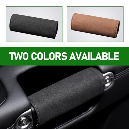 2 PCS Car Inside Door Handle Protector, 5.7" x 4.72" Breathable Suede Anti-Scratch Closure Protective Case, Universal Vehicle Interior Accessories, for Cars, Trucks and Vans (Black)