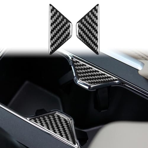 Real Carbon Fiber Wrap Center Console Water Cup Holder Trim Car Accessories Interior Aesthetic Compatible with Honda Accord 9th Gen 2013 2014 2015 2016 2017 Accessories - color: Black 66