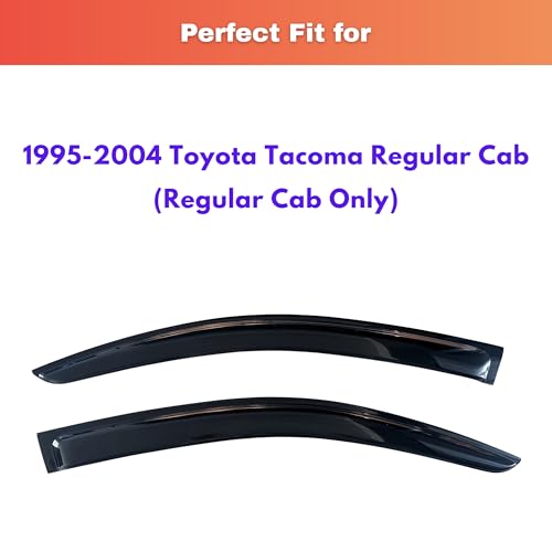 KPY Rain Guards Fit for 1995-2004 Toyota Tacoma Regular Cab, Out-Channel Window Visors Vent Wind Deflectors 2PC, Truck Accessories for 95-04 Tacoma (Single Cab Only) - size: 1995-2004 Tacoma Regular Cab