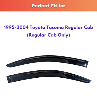KPY Rain Guards Fit for 1995-2004 Toyota Tacoma Regular Cab, Out-Channel Window Visors Vent Wind Deflectors 2PC, Truck Accessories for 95-04 Tacoma (Single Cab Only) - size: 1995-2004 Tacoma Regular Cab