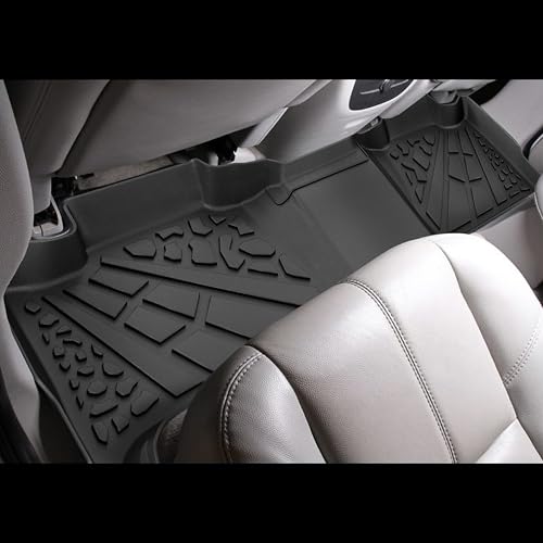 KARPAL Floor Mats for 2007-2014 Chevy Tahoe/Suburban/GMC Yukon/Yukon XL/Denali (No Hybrid Models), All-Weather TPE Custom Fit Floor Liners Car Accessories - style: 2007-2014 | For Chevy Tahoe| 1st & 2nd Row