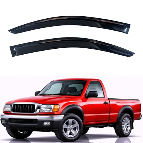 KPY Rain Guards Fit for 1995-2004 Toyota Tacoma Regular Cab, Out-Channel Window Visors Vent Wind Deflectors 2PC, Truck Accessories for 95-04 Tacoma (Single Cab Only) - size: 1995-2004 Tacoma Regular Cab