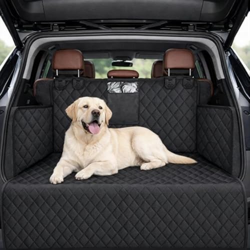 Zoyan&Co Waterproof SUV Cargo Liner for Dogs, Heavy Duty Oxford Fabric Pet Cargo Cover with Bumper Flap Protector, Non-Slip Scratchproof Dog Seat Mat for SUVs, Sedans, Universal Fit