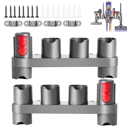 keluke Premium Accessory Holders Compatible with Dyson Vacuum Cleaners - Wall Mount and Docking Station Organizer for V15 V7 V8 V10 V11 Model, with 10 Storage Adapters (2 Pack) - color: Wall Mount Accessory Holders