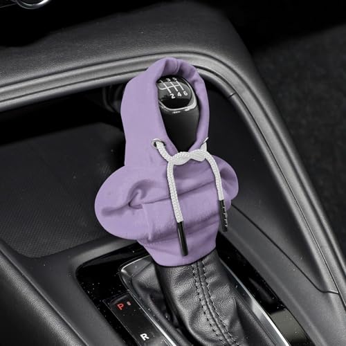 Gear Shift Hoodie, Shifter Hoodie, Funny Car Gear Shift Protector Cover, Automotive Interior Cute Gadgets Fashionable Mini Sweater Shifter Stick Knob Cover Universal for Most Vehicles (Purple) - color: Purple