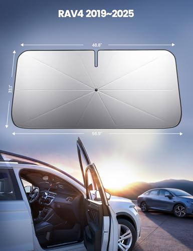 Car Windshield Sunshade Umbrella for RAV4 - Lamicall 2026 Foldable Car Windshield Sun Shade Cover, 5 Layers UV Block Coating, Front Window Heat Insulation Protection, for RAV 4 (2019-2025) Windshield - size: Toyota Rav4 (2019-2025)