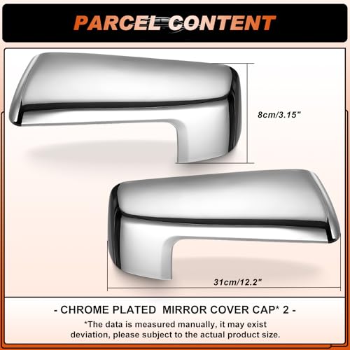 ACLONG Chrome Mirror Cap Cover Trim Left Driver Side & Right Passenger Side Rearview Side Mirror Covers Fit for Chevy Silverado 1500 GMC Sierra 1500 2019 2020 2021 2022 2023 2024 2025-1 Pair - size: Fit for Chevy Silverado 1500 2019-2025-Chrome
