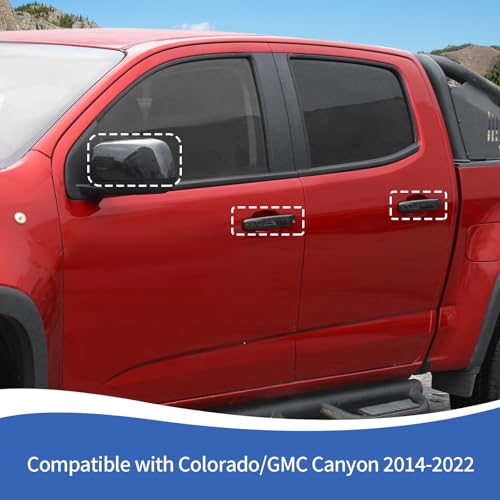 RAZPOY Carbon Fiber Door Handle Cover Rearview Mirror Cover Trim Kit Compatible with Chevy Colorado & GMC-Canyon 2014-2022 - color: Carbon Fiber