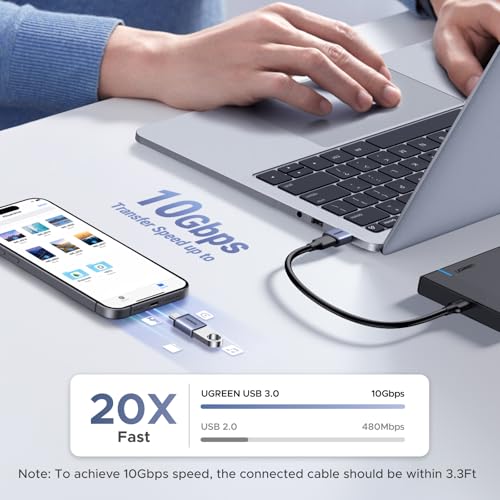 UGREEN USB to USB C Adapter & USB C to USB Adapter Combo 4-Pack, 10Gbps Type C USBC Adapter Compatible with MacBook, iPhone 17/16/15, iPad, Samsung Galaxy, Apple Watch