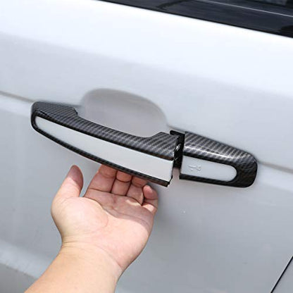 For Jaguar XE XF F-Pace E-Pace X761 Car ABS Carbon Fiber Style Exterior Door Handle Cover Trim For Land Rover Range Rover Sport Vogue Evoque Discovery Sport Discovery 5