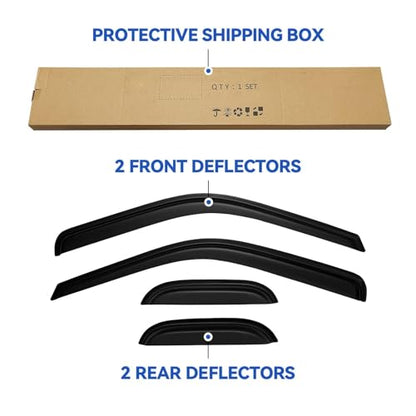 Window Visors Rain Guards for 1999-2016 Ford F250 F350 F450 Super Duty SuperCab, Out-Channel Window Vent Wind Deflectors Visors Shades for 99-16 F-250 F-350 F-450 Extended Cab - size: 1999-2016 F250-f450 Supercab