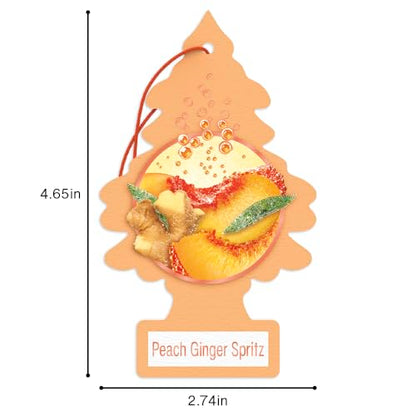 LITTLE TREES Car Air Freshener | Hanging Tree Provides Long Lasting Scent for Auto and Home | 24 Air Fresheners |Peach Ginger Spritz - color: Peach Ginger Spritz