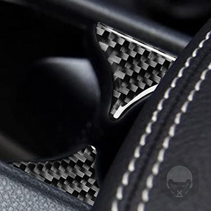Real Carbon Fiber Center Armrest Water Cup Holder Divider Compartment Trim Panel Cover Interior Trim Sticker Cover Accessories Compatible with Benz CLA C117 2014-2018 GLA X156 2015-2019 Black - A - color: Center Armrest Water Cup Holder Divider Panel - a