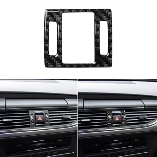Generic Real Carbon Fiber Interior Accessories Sticker Compatible with Audi A6 S6 C7 A7 S7 4G8 2012 2013 2014 2015 2016 2017 2018 Car Warning Light Decor Panel Cover Decor Trim Black - color: Warning Light Decor