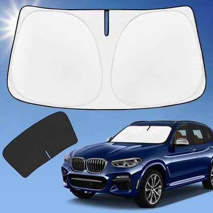 Sun Shade Sunshade for BMW X3 2018-2025 2026 Windshield Cover, 4-Layer Front Window Shade Custom fit X3 Base, xDrive28i, xDrive35i, M Sport SUV Sun Visor 240T Shade Blocks UV Rays Car Accessories - size: for BMW X3 2018 - 2026