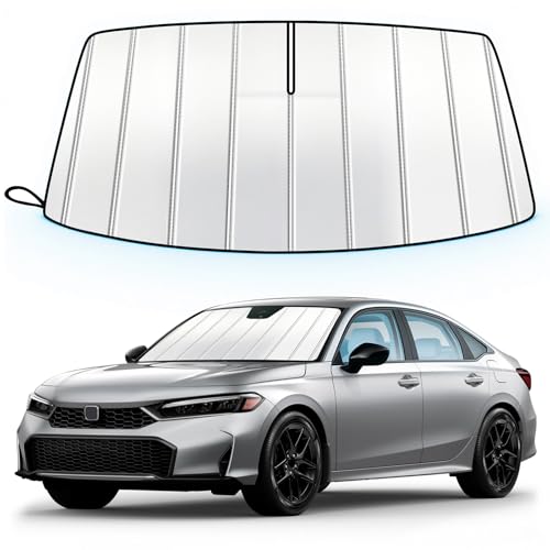 Windshield Sun Shade for Honda Civic 2022-2026, Custom Fit Accordion Folding Design Car Front Window Sunshade Sun Visor Shield Accessories for Interior Protector, Blocks UV Rays & Heat - size: For Honda Civic 2022-2026