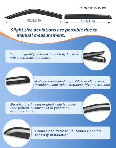 Extra-Thick Window Rain Guards Fit for Ford F150 2015-2026 SuperCrew & 2017-2026 Raptor/F-250/F-350/F-450/F-550 Super Duty SuperCrew Full Size Window Deflectors Window Vent Visors Shades - size: 2015-2026 F150&2017-2026 F250-F550 SuperCrew