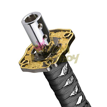 JDMBESTBOY Samurai Sword Black White Shift Knob Shifter Alloy Katana Adapter Universal 10cm - color: Black White, size: 10cm
