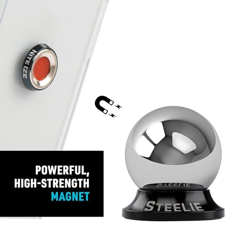 Nite Ize Steelie Original Dash Kit - Magnetic Phone Mount for Car Dashboard - Car Phone Holder with Strong Steelie Magnet & 3M VHB Adhesive - style: Dash