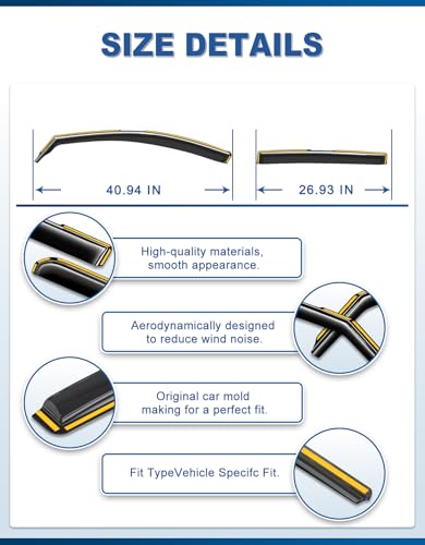 in-Channel Window Rain Guards Fit for Toyota RAV4 2013-2018,Rain Guards Visors Vent Visors Window Deflector, Vent Shades Car Accessories -4 pcs - size: Fit for 2013-2018 Toyota RAV4