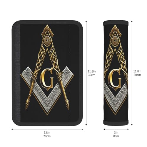 Master Mason Masonic 2 PCS Car Seat Belt Pad Cover for Adults, Suitable for Car Seat Belt Backpack Shoulder Bag - color: Master Mason Masonic