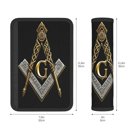 Master Mason Masonic 2 PCS Car Seat Belt Pad Cover for Adults, Suitable for Car Seat Belt Backpack Shoulder Bag - color: Master Mason Masonic