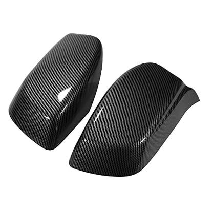 X AUTOHAUX Pair Car Exterior Rear View Mirror Covers Cap Replacement for BMW 5 Series E60 E61 E63 E64 2004-2007 Carbon Fiber Pattern - color: Black Carbon Fiber