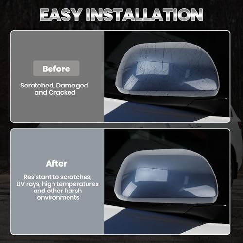 Compatible with 2012-2020 Toyota Sienna Right Side Mirror Cover Cap, Blue Passenger Side Clip-on Mirror Cap Replacement Without Turn Signal Light Replaces for 87915-08021-J0 - color: Right Blue
