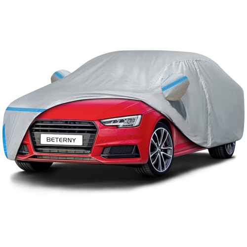 Car Cover for 2008-2026 Audi A4/S4 Sedan, Waterproof Custom-fit All Weather Sun Rain UV Dust Snow Protection Outdoor A4 Full Car Cover with Door Zipper and Cotton Lining-Gray - size: A4 Cover