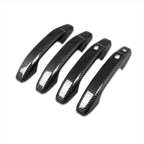 Beautost Fit for Chevrolet Silverado 2019 2020 2021 2022 2023 2024 2025 2026/Colorado 2024 2025 2026 Exterior Door Handle Cover Trims (Carbon Fiber Black) - color: Carbon Fiber Black
