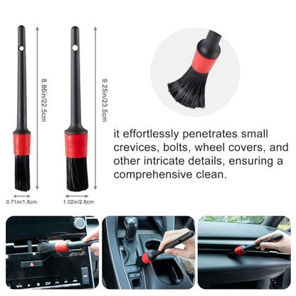 4 Pack Car Wash Brush Wheel Cleaning Woolies Brush Detailing Brush and Stiff Tire Brush Tires Wheel Brushes for Cleaning Wheels for Wheels, Rims, Carpet, Truck, SUV, Moto, RV, Motorcycle - color: Green&red&black