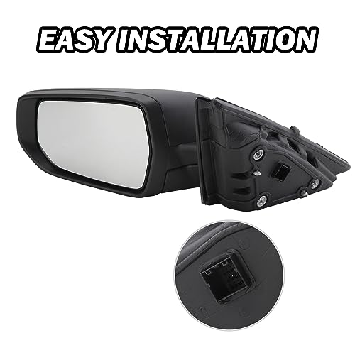 Driver Side View Mirror Compatible with Chevy Malibu 2016 2017 2018 2019 2020 2021 2022 Non Heated Without Signal Light Manual Folding LH - color: 3Pins-Textured Black, size: Left Driver Side
