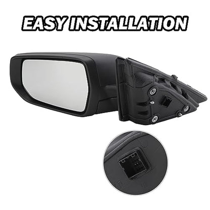 Driver Side View Mirror Compatible with Chevy Malibu 2016 2017 2018 2019 2020 2021 2022 Non Heated Without Signal Light Manual Folding LH - color: 3Pins-Textured Black, size: Left Driver Side
