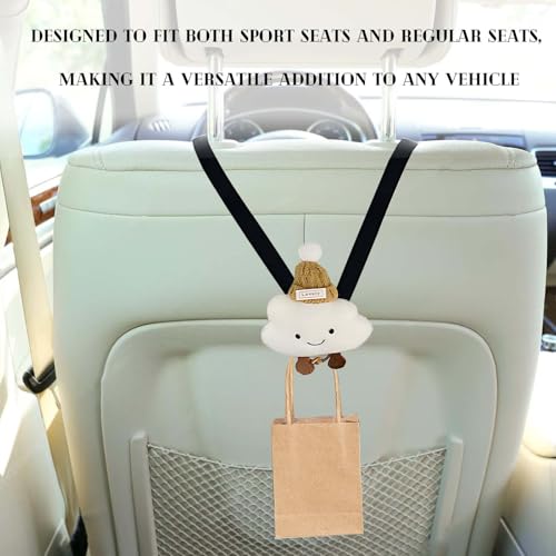 2 Pieces Cloud-Shaped Car Seat Hooks | Universal Vehicle Organizer for Sport & Regular Seats | Bag, Purse, Grocery, and Umbrella Holder | Interior Accessories