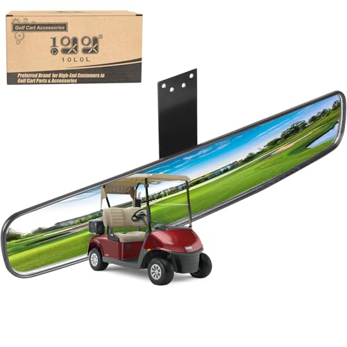 10L0L Panoramic Convex Golf Cart Mirror for Yamaha, EZGO, Club Car, Golf Cart Rear View Mirror - style: ‎Single Bracket