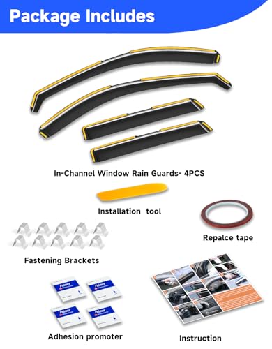 in-Channel Window Rain Guards Fit for Mazda CX5 CX-5 2017 2018 2019 2020 2021 2022 2023 2024 2025 2026, Rain Guards Visors Vent Visors Window Deflector Vent Shades Car Accessories -4 pcs - size: Fit for 2017-2026 Mazda CX-5