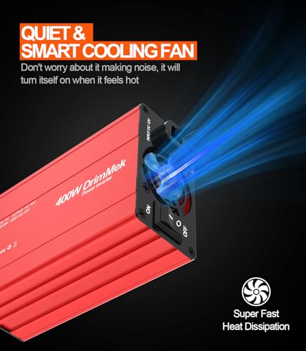 400W Car Power Inverter - Dual DC 12V to 110V AC Car Plug Adapter Outlets, Fast Charging USB C 65W & 24W Port, Power Inverters for Vehicles, Laptop Car Charger, Road Trips - color: RED