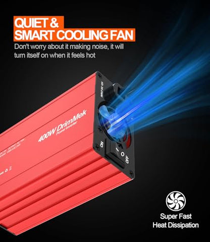 400W Car Power Inverter - Dual DC 12V to 110V AC Car Plug Adapter Outlets, Fast Charging USB C 65W & 24W Port, Power Inverters for Vehicles, Laptop Car Charger, Road Trips - color: RED