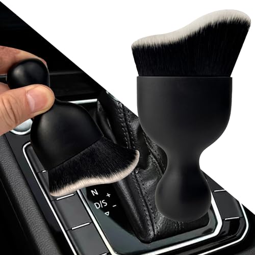 XY North Car Interior Dust Brush, Auto Detailing Brush, Soft Bristles Car Cleaning Brushes, Tool for Air Conditioner Vents, Leather, Computer, Scratch Free, Car Interior Accessories - color: Black&white
