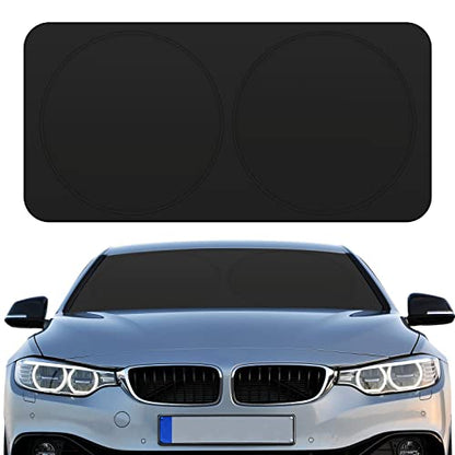 Windshield Sun Shade Foldable Car Front Window Covers for Car Accessories Sun Heat UV Rays Visor Protector Protection for Universal Cars SUV Truck (Solid Black) - style: Solid Black