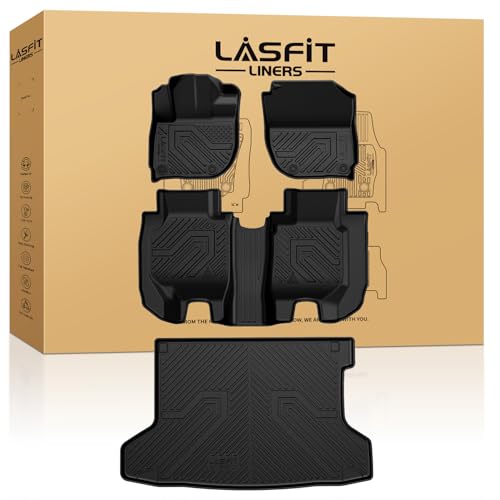 LASFIT Floor Mats & Cargo Mat for Honda HRV 2016-2022 (AWD Model), All Weather TPE Custom Fit HR-V Floor Liner Accessories, 1st & 2nd Row & Trunk Mat Full Set, Black (Not for FWD) - style: 6）For Honda HR-V AWD | 2016-2022 | Full Set