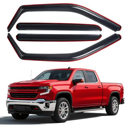 in-Channel Window Visors Rain Guards for Chevy Silverado/GMC Sierra 1500 2019-2025 Crew Cab, Window Deflectors Vent Visors for 2019-2025 Silverado 1500 Crew Cab, 4 Full-Size Doors - size: 2019-2026 Silverado/ Sierra 1500 Crew Cab