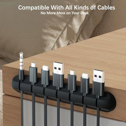 Cable Clips, 3 Slots Cord Organizer Cable Management, Cable Organizers USB Cable Holder Wire Organizer Cord Clips, Cable Straps for Desk Car Home and Office,White